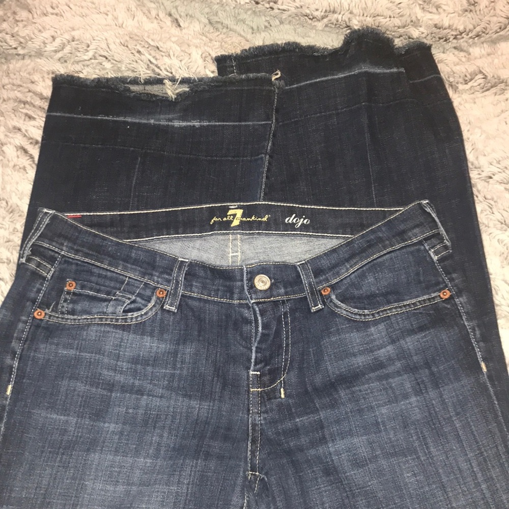 Dojo 7 for all mankind wide leg flare jeans.